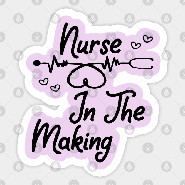 nurse in the making Sticker by cuffiz